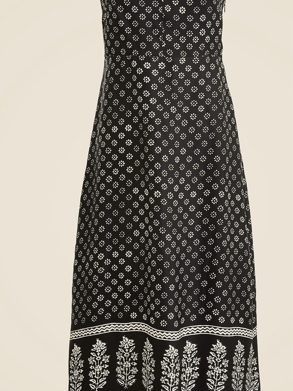 J. CREW Women's Natasha slip dress block Print Midi Black Sleeveless Straps sz 8